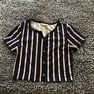 Rust and white striped t shirt